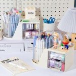 360-Degree Rotating Desk Organizer with 2 Drawers