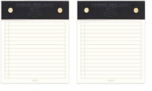 DesignWorks Ink Standard Issue Ledger No. 7 Black To Do List Notepad, 5" x 6" - Aesthetic Desk Accessories and Cute Office Supplies for School, Work From Home, Teachers, and Small Business (Pack of 2)