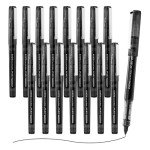 16 Pack Black Rollerball Pens for School & Office