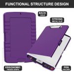 Heavy Duty Purple Clipboard with Storage Box