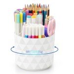 360-Degree Rotating Desk Organizer with 5 Compartments