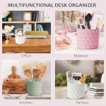 360-Degree Rotating Desk Organizer with 5 Compartments