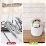 360-Degree Rotating Desk Organizer with 5 Compartments