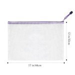 Big Mesh Zipper Pouches for School Supplies - Purple