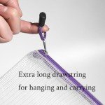 Big Mesh Zipper Pouches for School Supplies - Purple