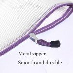 Big Mesh Zipper Pouches for School Supplies - Purple