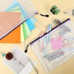 Big Mesh Zipper Pouches for School Supplies - Purple