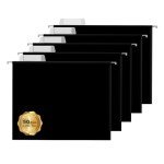 50 Pack Black Hanging File Folders with Tabs