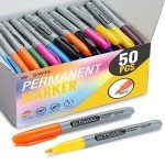 WOSWEL 50 Pack Assorted Fine Tip Permanent Markers