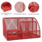 12-in-1 Red Desk Organizer Set for School & Office