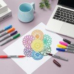 WOSWEL 50 Pack Assorted Fine Tip Permanent Markers