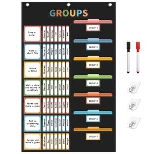 Boho Pocket Chart with 114 Classroom Job Cards