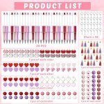 224 Pcs Valentine's Day Beadable Pencils Kit