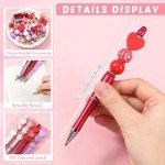 224 Pcs Valentine's Day Beadable Pencils Kit
