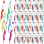 Colorful Retractable Syringe Pens - 100 Pack