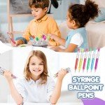 Colorful Retractable Syringe Pens - 100 Pack