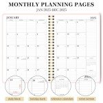 2025 Pink Weekly & Monthly Academic Planner