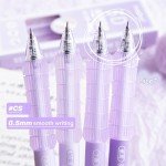 4-Piece Cute Gel Ink Pens Set - Purple