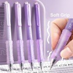 4-Piece Cute Gel Ink Pens Set - Purple