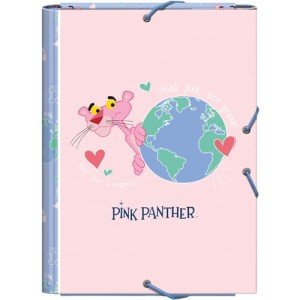 Dohe Pink Panther School Folder with Clips and Bands