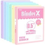 6 Pack Durable 0.5 Inch 3 Ring Binders