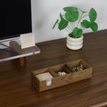Bamboo Sticky Note and Pencil Holder Organizer