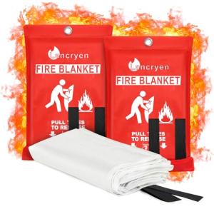 Emergency Fire Blanket 2-Pack for Safety