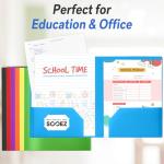 Soeez 6 Pack Heavy Duty Colored Plastic Folders