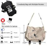 Aesthetic Crossbody Bag with Cute Pins - White