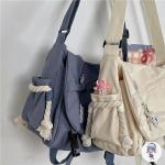 Aesthetic Crossbody Bag with Cute Pins - White