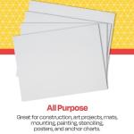 School Smart 6-ply White Railroad Board Pack