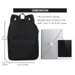SUPACOOL Casual USB Charging Laptop Backpack Black