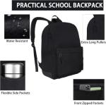 SUPACOOL Casual USB Charging Laptop Backpack Black