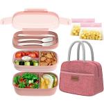 JBGOYON® Pink Bento Lunch Box Set with Utensils