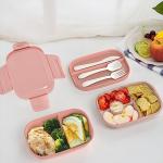JBGOYON® Pink Bento Lunch Box Set with Utensils