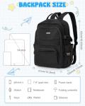 VGOCO Cute Black Multi-Pocket School Backpack