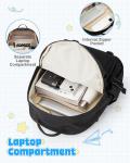 VGOCO Cute Black Multi-Pocket School Backpack