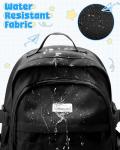 VGOCO Cute Black Multi-Pocket School Backpack