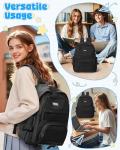 VGOCO Cute Black Multi-Pocket School Backpack