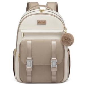 Cute LOVEVOOK Backpack for Teen Girls, Beige-Khaki