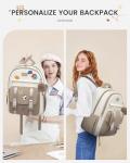 Cute LOVEVOOK Backpack for Teen Girls, Beige-Khaki