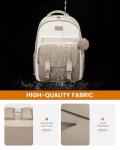 Cute LOVEVOOK Backpack for Teen Girls, Beige-Khaki