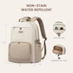 LOVEVOOK Women’s Waterproof Laptop Backpack - Beige-Khaki