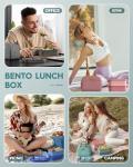 KEMETHY 3-Tier Bento Lunch Box Set Green