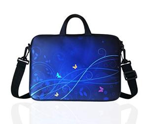 Blue 14-Inch Neoprene Laptop Messenger Bag