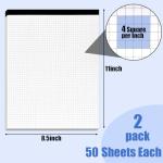 2-Pack 8.5"x11" Graph Paper Pads - 5x5 Quad