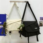 Aesthetic Crossbody Bag with Cute Pins - White