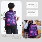 Purple Geometric Kids Backpack for School and Fun