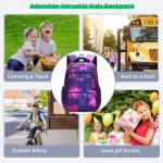 Purple Geometric Kids Backpack for School and Fun