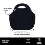 Neoprene Insulated Lunch Tote Bag - Black